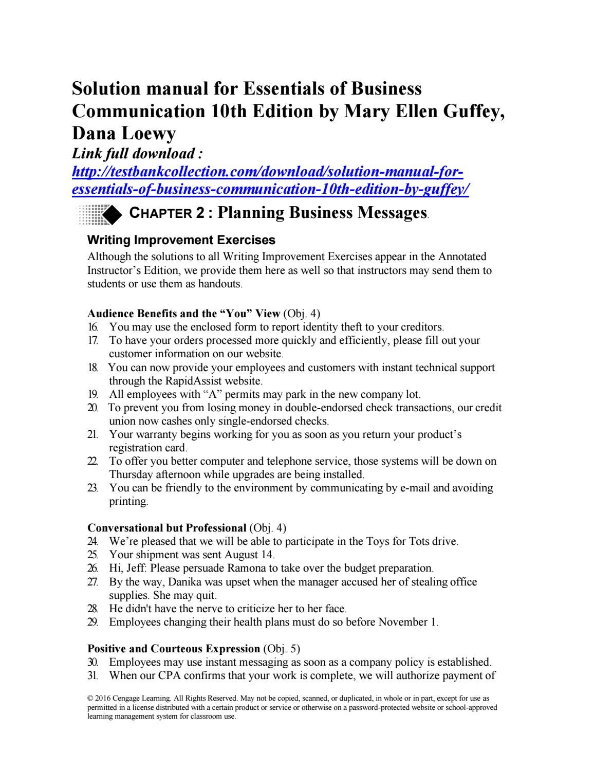 Essentials of business communication 10th edition download